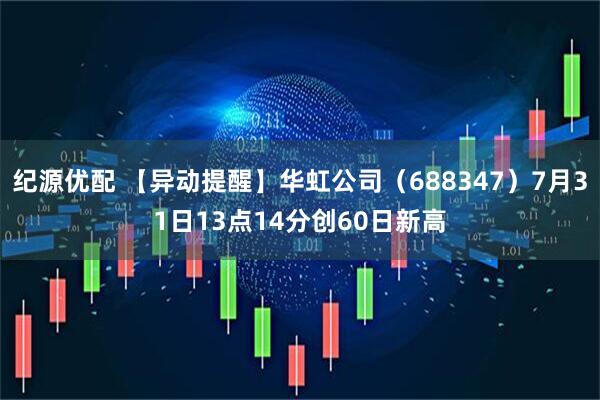 纪源优配 【异动提醒】华虹公司（688347）7月31日13点14分创60日新高