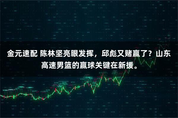 金元速配 陈林坚亮眼发挥，邱彪又赌赢了？山东高速男篮的赢球关键在新援。